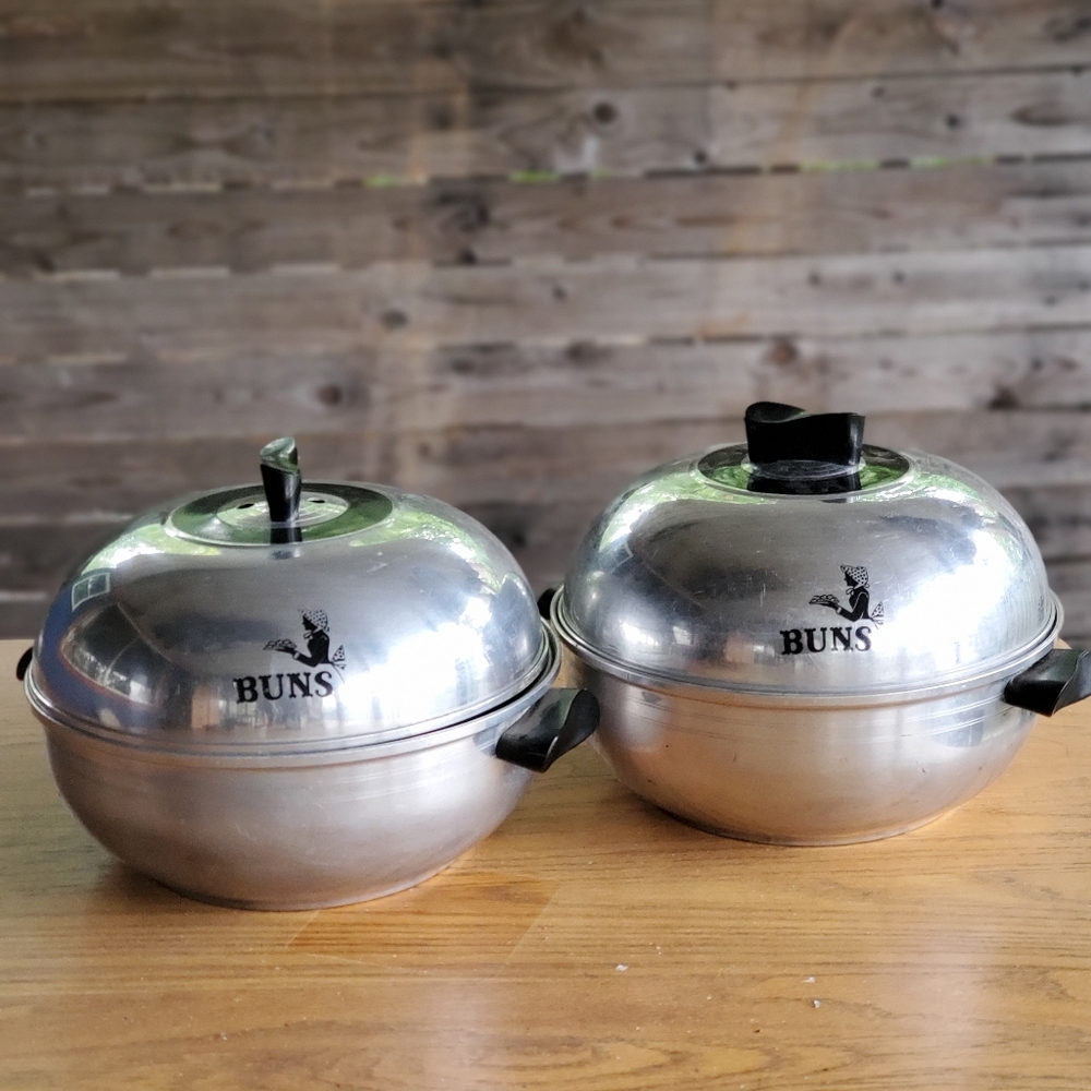Set Of Two 1950s Vintage Bun Warmers
